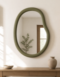The Soft Oval Mirror in a styled interior